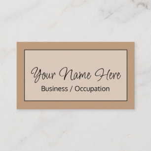 Elegant calligraphy brown terra cotta  business card