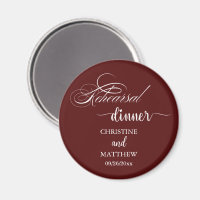 Elegant Calligraphy Burgundy Rehearsal Dinner