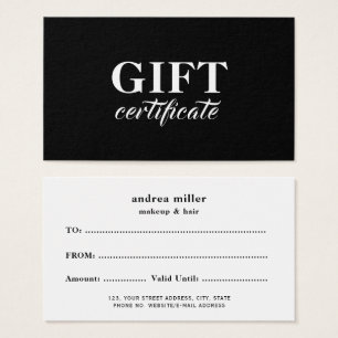 Elegant Calligraphy Business Gift Certificate 