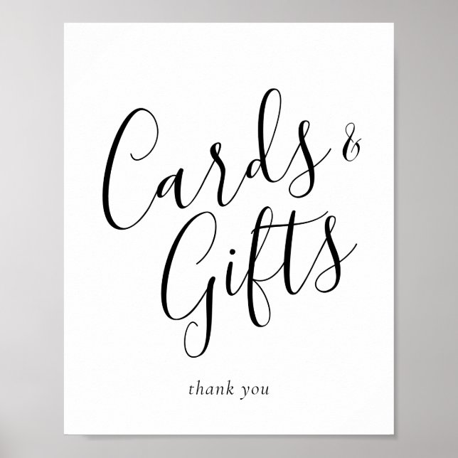 Elegant Calligraphy Cards and Gifts Sign (Front)