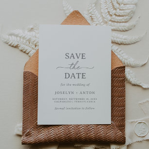 Elegant Calligraphy Chic Grey Wedding Save The Date