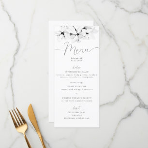 Elegant Calligraphy Chic Magnolias Spring Wedding Menu