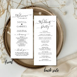 Elegant Calligraphy Chic Script Wedding Ceremony Programme<br><div class="desc">Elegant Chic Minimalist wedding program is perfect for a modern minimal wedding. All the wedding ceremony information and the wedding party's name listed on this program. Design featuring black cursive hand lettered typography/calligraphy on a white background, with a simple clean look. Including the name of the bride and groom, little...</div>