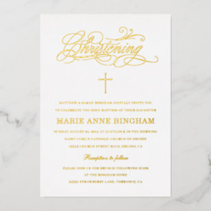 Elegant Calligraphy Christening Gold