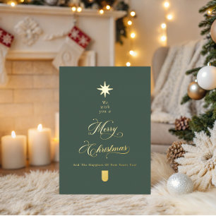 Elegant Calligraphy Christmas Tree Gold