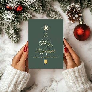 Elegant Calligraphy Christmas Tree Gold