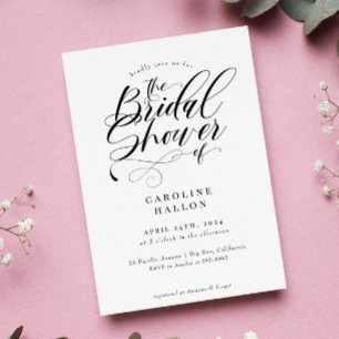 Elegant Calligraphy Classic Bridal Shower Invitati Invitation
