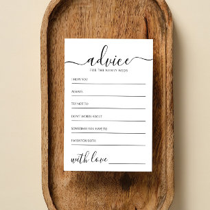 Elegant Calligraphy Classic Wedding Advice Card
