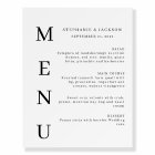 Elegant Calligraphy Classic Wedding Bar Menu