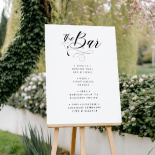 Elegant Calligraphy Classic Wedding Bar Menu Poster