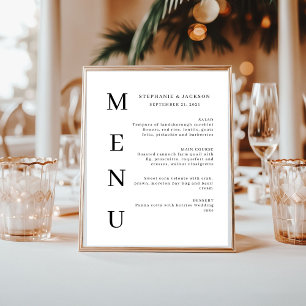 Elegant Calligraphy Classic Wedding Bar Menu Poster