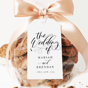Elegant Calligraphy Classic Wedding Gift Tag