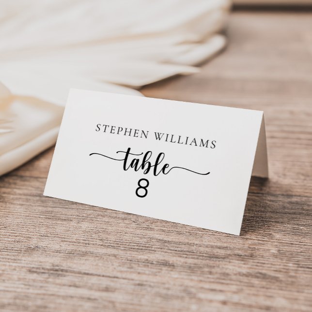 Elegant Calligraphy Classic Wedding Place Card (Creator Uploaded)