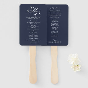 Elegant Calligraphy Classic Wedding Program Hand F Fan