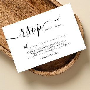 Elegant Calligraphy Classic Wedding RSVP Card