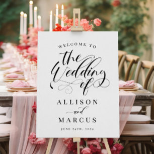 Elegant Calligraphy Classic Wedding Welcome Sign