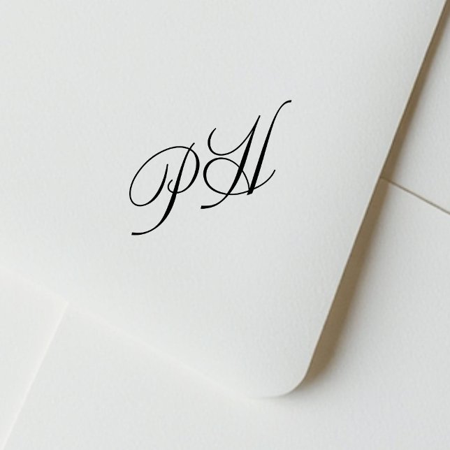 Elegant Calligraphy Couple Initials Wedding  Rubber Stamp (Creator Uploaded)