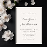 Elegant Calligraphy Cream Black Frame Wedding Invitation<br><div class="desc">Elegant,  formal and classy wedding invitation template with calligraphy script typography for the couple's names,  cream white background,  an elegant frame on the front and a black backer. Customise it with your own wedding information.</div>