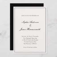 Elegant Calligraphy Cream White Black Wedding