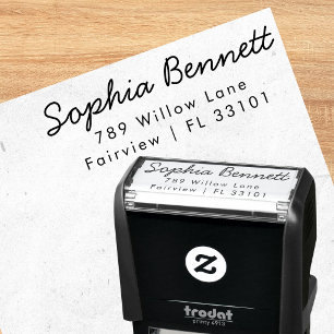 Elegant Calligraphy Custom Address Rubber Stamp