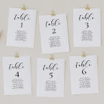 Elegant calligraphy design seating chart cards<br><div class="desc">An elegant design collection,  ideal for a chic and modern wedding. Fully customisable text colours.</div>