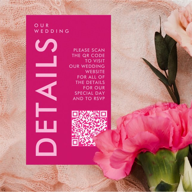 Elegant Calligraphy Details QR Code Enclosure Card (Creator Uploaded)