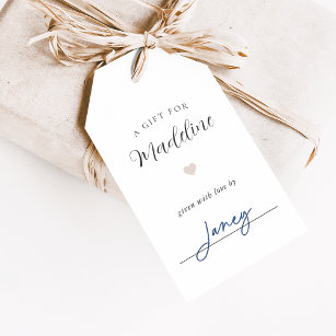 Elegant Calligraphy Display Shower Gift Tags