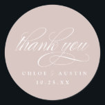 Elegant Calligraphy Dusty Pink Wedding Stickers<br><div class="desc">Elevate your wedding style with our Elegant Calligraphy Wedding Collection,  featuring sophisticated script and timeless design. Perfect for modern couples,  this collection includes everything from invitations to menus,  all customisable with your details. Add a touch of refined elegance to your big day with this beautifully coordinated set!</div>