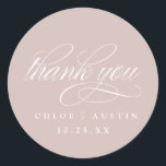 Elegant Calligraphy Dusty Pink Wedding Stickers<br><div class="desc">Elevate your wedding style with our Elegant Calligraphy Wedding Collection,  featuring sophisticated script and timeless design. Perfect for modern couples,  this collection includes everything from invitations to menus,  all customisable with your details. Add a touch of refined elegance to your big day with this beautifully coordinated set!</div>