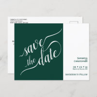 Elegant Calligraphy Emerald Wedding Save the Date