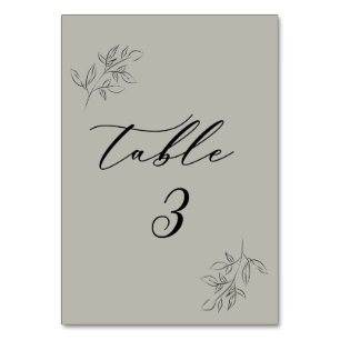 Elegant Calligraphy Eucalyptus Table Numbers