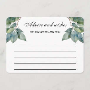 Elegant calligraphy eucalyptus watercolor greens enclosure card