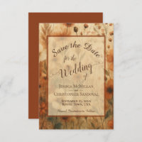 Elegant Calligraphy Fall Boho Wildflowers Wedding