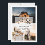 Elegant Calligraphy Faux Vellum Effect 3 Photo Save The Date<br><div class="desc">Modern and elegant design printed Calligraphy Faux Vellum Effect 3 Photo Wedding Save the Date that can be customized with your text. Please click the "Customize it" button and use our design tool to modify this template. Check out the Graphic Art Design store for other products that match this design!...</div>
