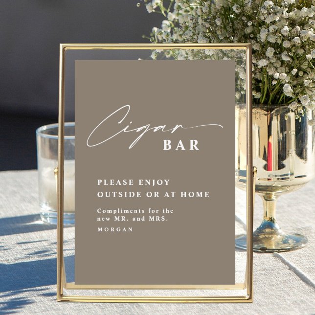 Elegant Calligraphy Favour Cigar Bar Wedding Sign (Creator Uploaded)