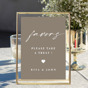 Elegant Calligraphy Favour Wedding Table Sign
