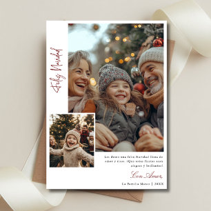 Elegant Calligraphy Feliz Navidad Christmas Photo Holiday Card