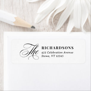 Elegant Calligraphy Formal Wedding Return Address