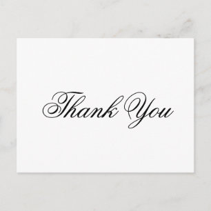Elegant Calligraphy Formal Wedding Thank You Postcard