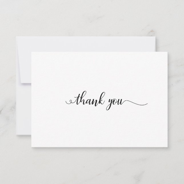 Elegant Calligraphy Funeral Thank You Card (Front)