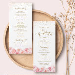 Elegant calligraphy gold & blush floral wedding programme<br><div class="desc">Modern chic calligraphy,  trendy faux gold glitter and blush pink watercolor floral design,  elegant and stylish,  great for formal floral wedding,  spring garden wedding and summer beach wedding. 
See all the matching pieces in collection</div>