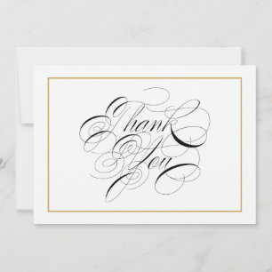 Elegant Calligraphy Gold Thank You Card