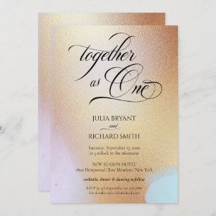 Elegant Calligraphy Gold Watercolor Modern Invitat Invitation