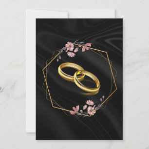 Elegant Calligraphy Golden Wedding Invitation