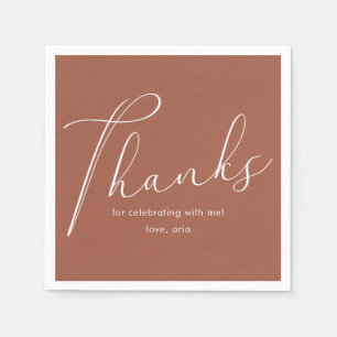 Elegant Calligraphy Graduation Party Thank You Napkin
