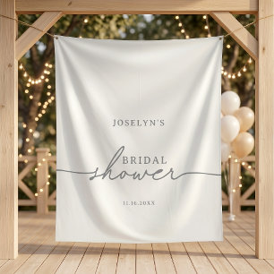 Elegant Calligraphy Grey Chic Bridal Shower Tapestry