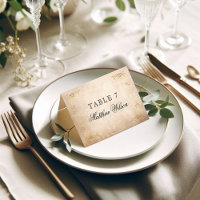 Elegant Calligraphy Guest Name Parchment Wedding