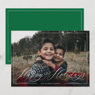 Elegant Calligraphy Happy Holidays Photo Card