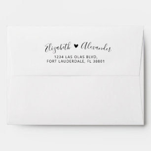 Elegant Calligraphy Heart Script Wedding Envelope