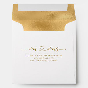 Elegant Calligraphy Heart Script Wedding Envelope